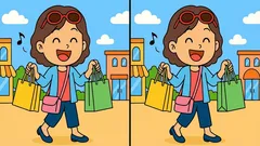 Em 71 segundos: consegues apanhar as 3 diferenças na imagem da rapariga com compras?