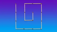 Quebra-cabeças difícil: que fósforos deve mover para obter dois quadrados?